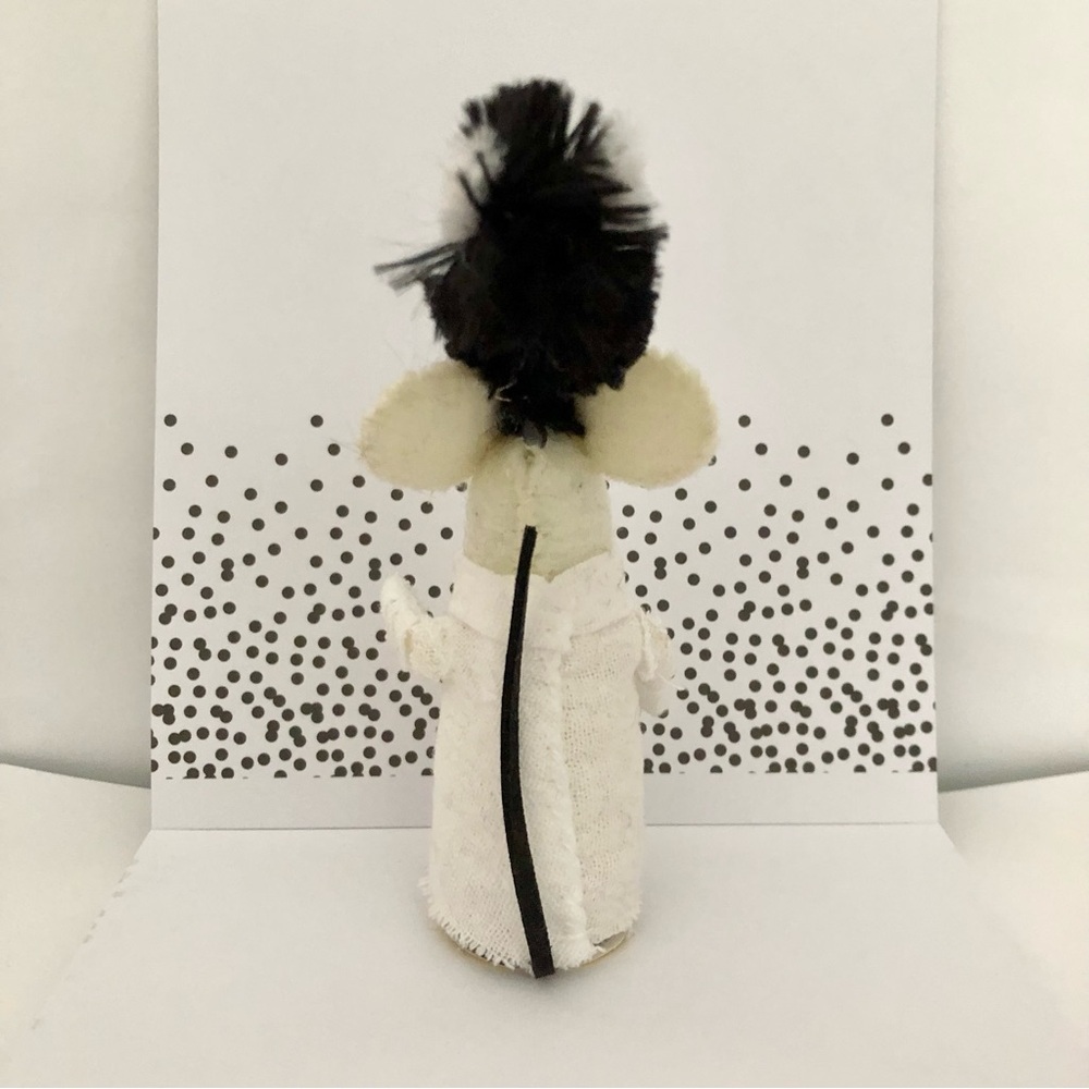 Bride of Frankenstein felt mouse hand-sewn art doll cake topper Summerween - Picture 4 of 6